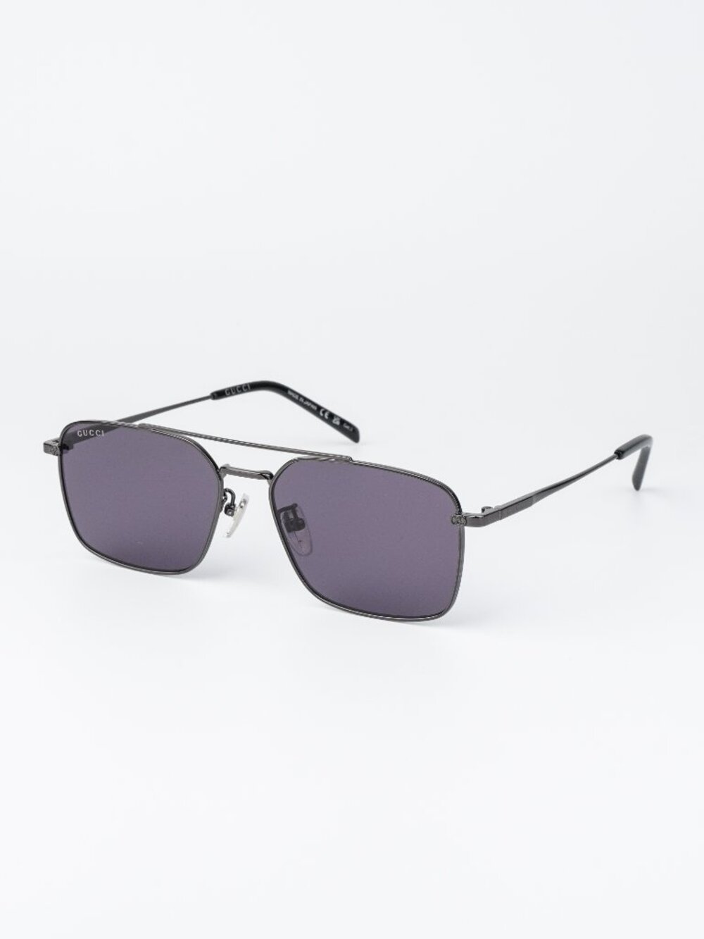 Gucci Women Sunglasses Ruthenium Violet Rectangular GG1957SA 003 NEW AUTHENTIC - Picture 3 of 14